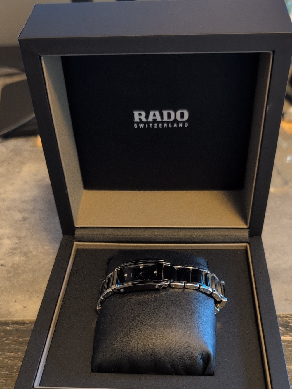 Rado Women Black Ceramic and Silver-Tone Bracelet Watch